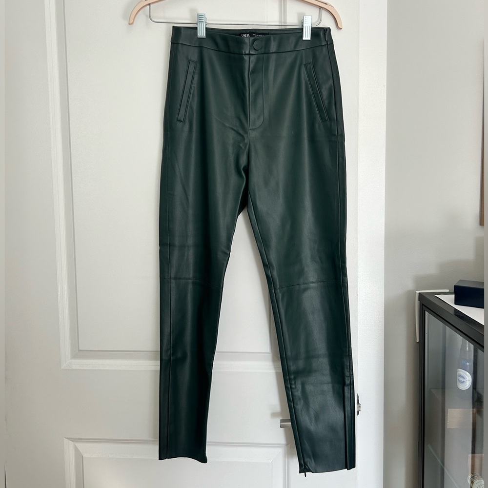 Zara Green Leather Pant
